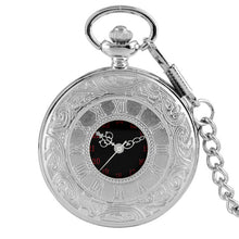 Load image into Gallery viewer, Vintage Charm Black Unisex Fashion Roman Number Quartz Steampunk Pocket Watch Women Man Necklace Pendant with Chain Gifts P427